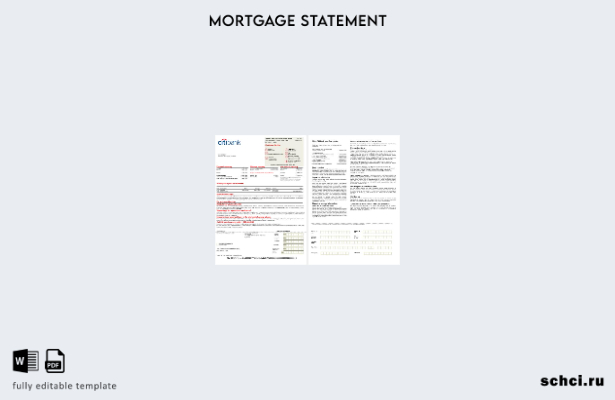 цифровая загрузка выписки по ипотеке банка Citi США в форматах Word и PDF, шабло